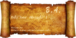 Báber Abigél névjegykártya
